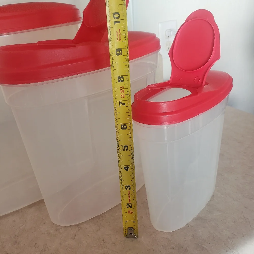 Set of 3 Pour And Store Food Container Plastic Dispensers